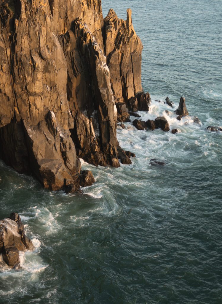 Elk Flats trail cliff and ocean elopement