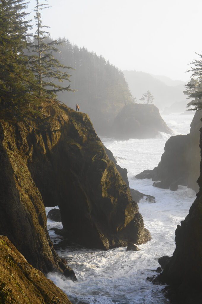 Dramatic sea cliffs at Samuel H. Boardman Scenic Corridor, scenic Oregon Coast elopement location