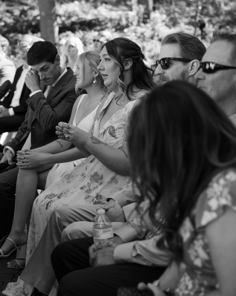 guests cry at wedding ceremony at la caille utah